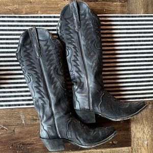 Dan Post Hallie Distressed Leather Tall Snip Toe Western Boots